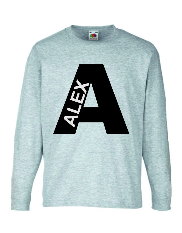 Longsleeve Shirt mit individuellem Buchstaben