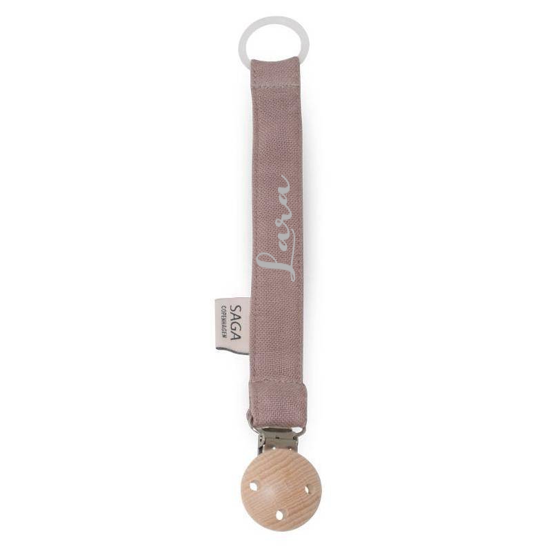 Schnullerband mit Name mauve